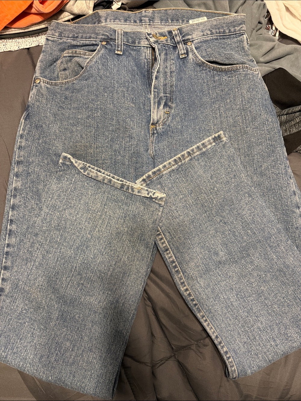 Wrangler light blue denim straight leg jeans